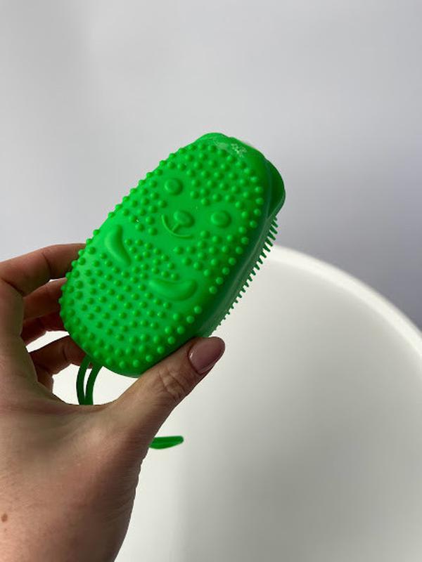 Мочалка массажная силиконовая Bath Brush WN-12 двухсторонняя с Зеленый (146М) - фото 3