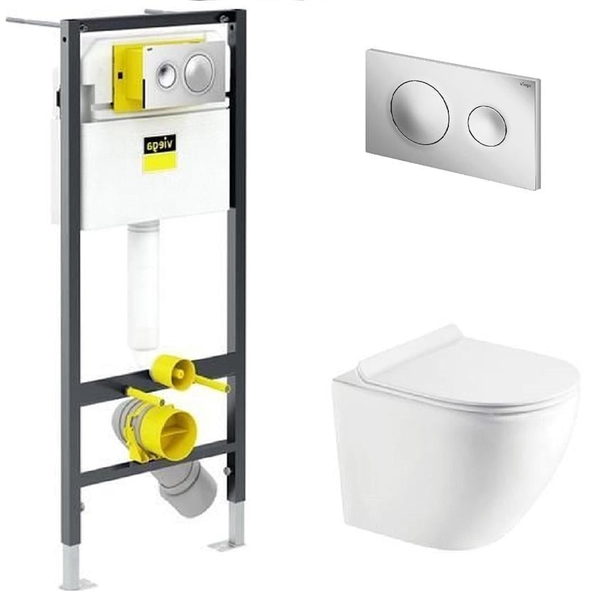 Инсталляция Viega с компактным унитазом ROUND SMART и сидением Slim Duroplast/Soft-close (362241209)