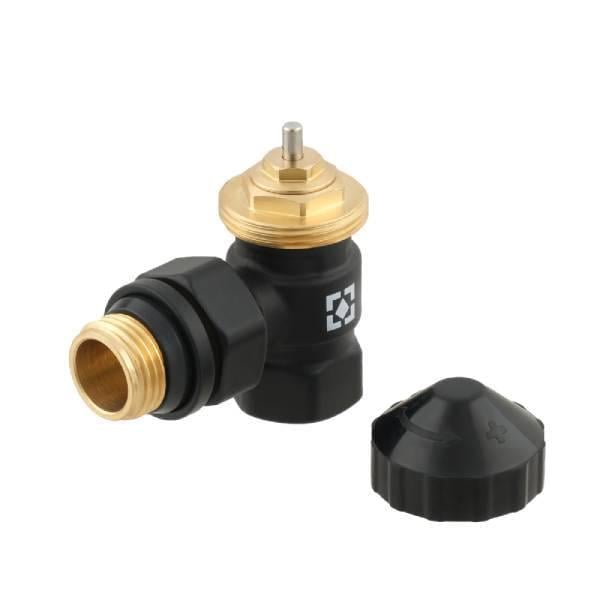 Клапан термостатический угловой Raftec DKPT11-B 1/2"х1/2" М30x1,5 Black (98641)