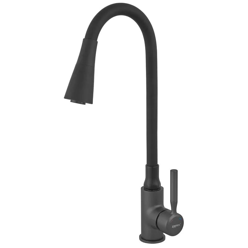 Змішувач для кухні Zerix Atrium-011-T Graphite/Reflective Black (ZX6106)