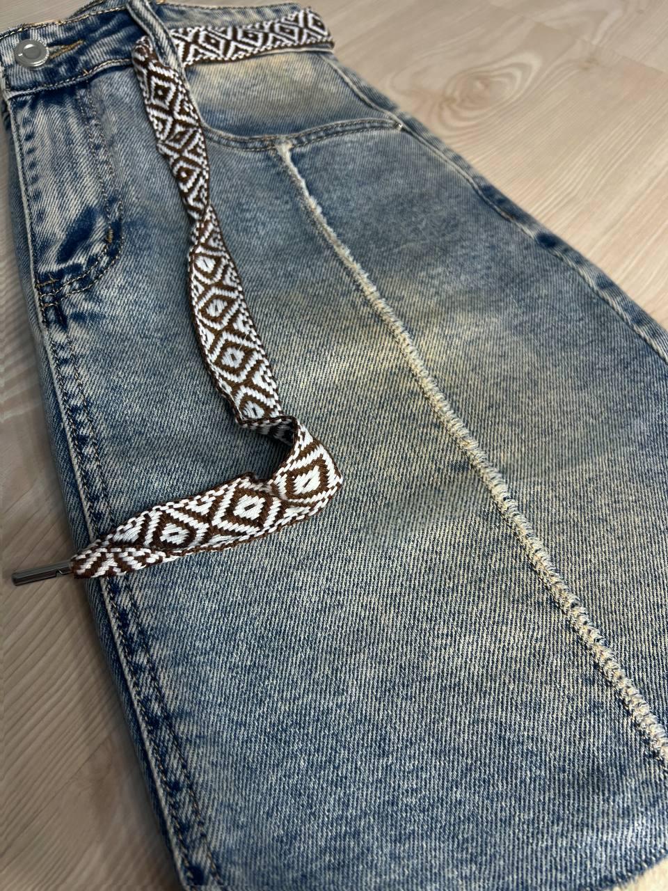 Юбка женская джинсовая Liana 426 с бахромой и этнопоясом р. 27 Голубой (26864194) - фото 10 Юбка женская джинсовая Liana 426 с бахромой и этнопоясом р. 27 Голубой (26864194) - фото 10