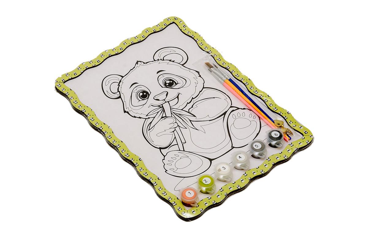 Іграшка розвиваюче розмальовка з дерева PuzzleOK Панда з фарбами - фото 3 Іграшка розвиваюче розмальовка з дерева PuzzleOK Панда з фарбами - фото 3