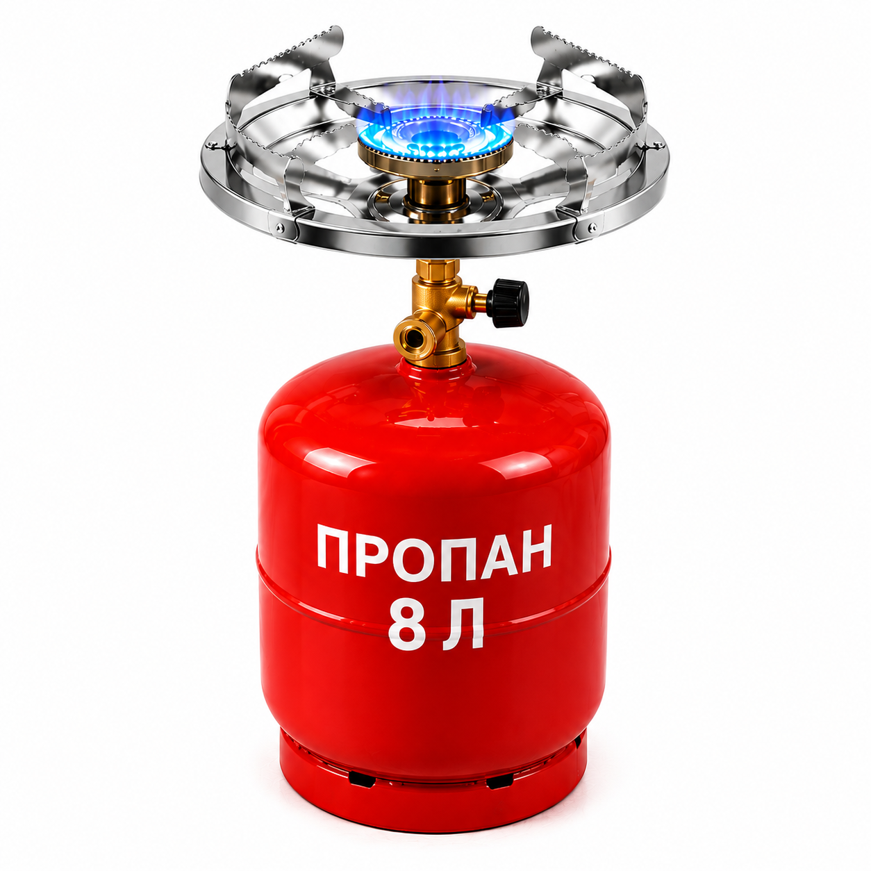 Балон газовий 8 л з пальником-плиткою для приготування їжі для дому/дачі/кемпінгу (37715608)