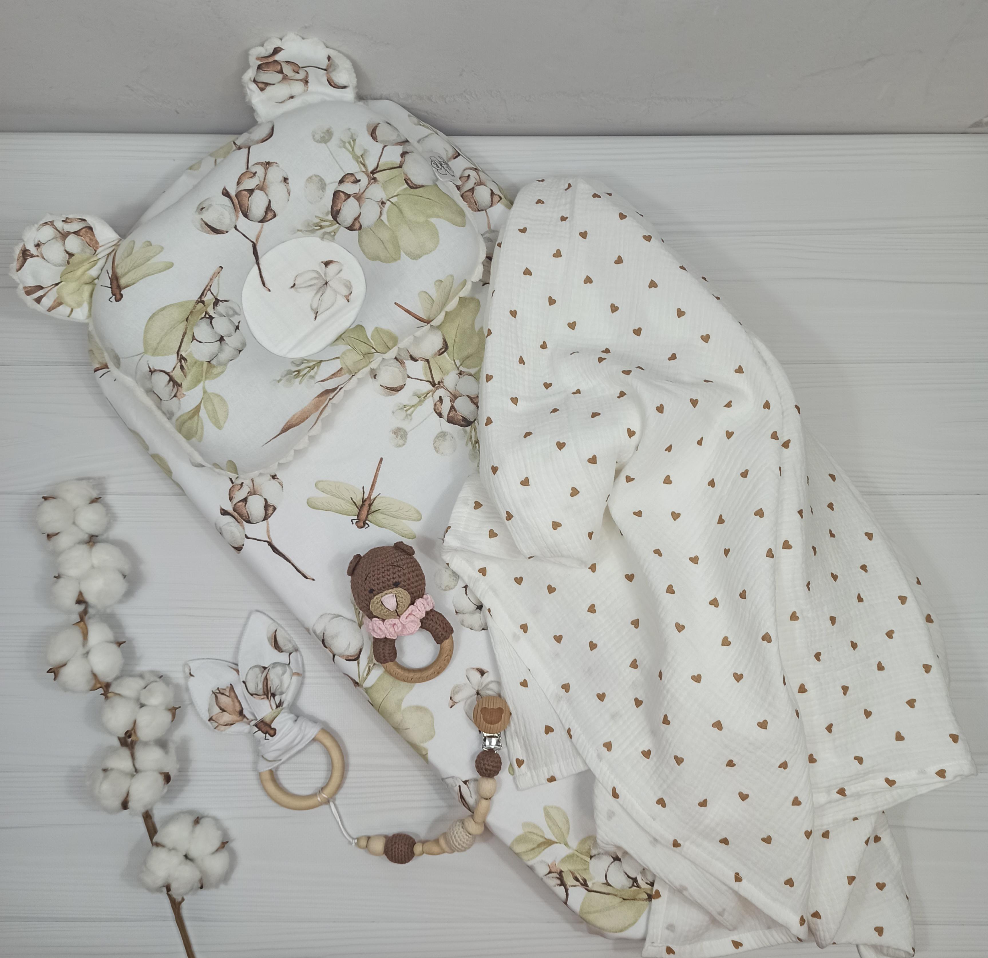 Набор в коляску a.l.babybox Хлопок с муслинным пледом Молочный (NA 18189066)
