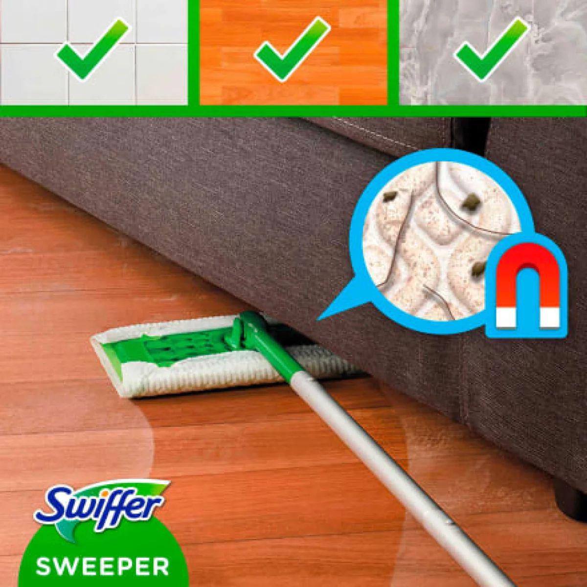 Швабра для мытья пола Swiffer Kit с 8 сухими и 3 влажными салфетками (16940) - фото 4