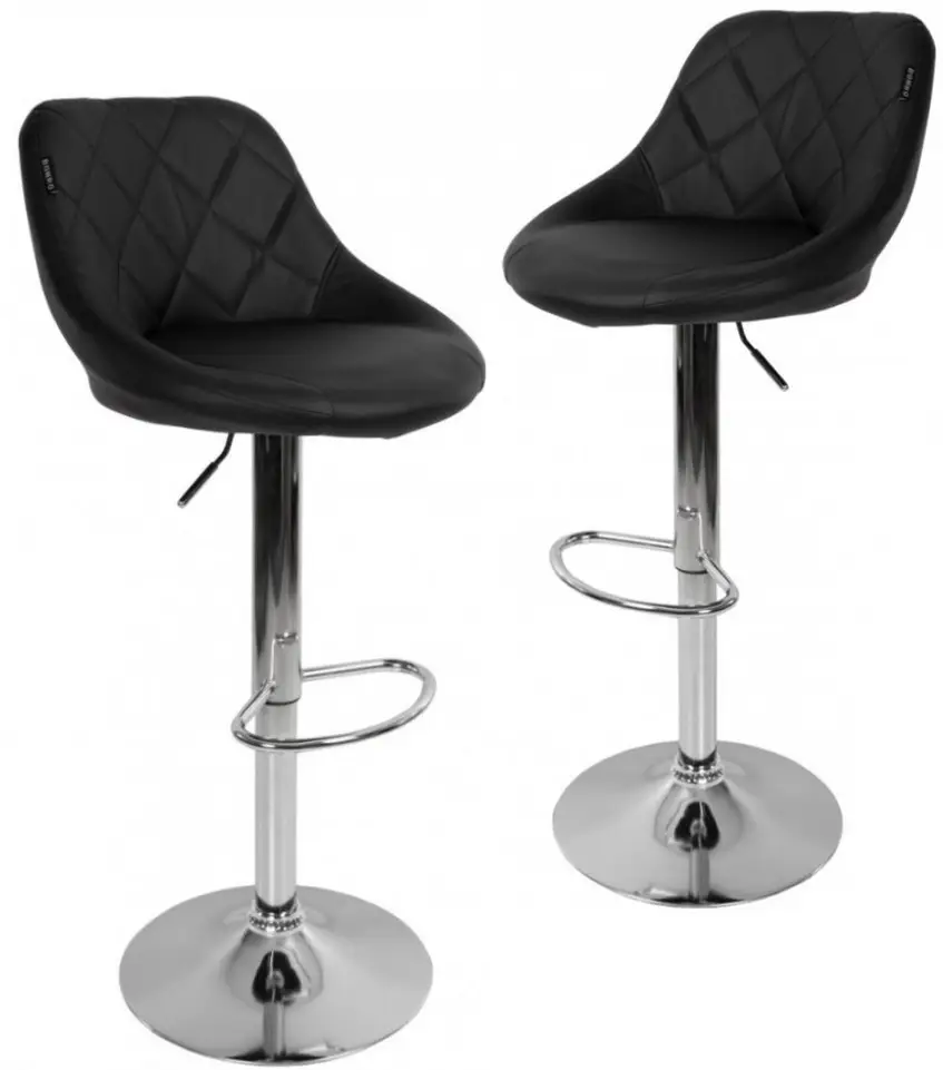 Барный стул Bonro B-074 со спинкой 2 шт. Черный (47000099-dq-M)