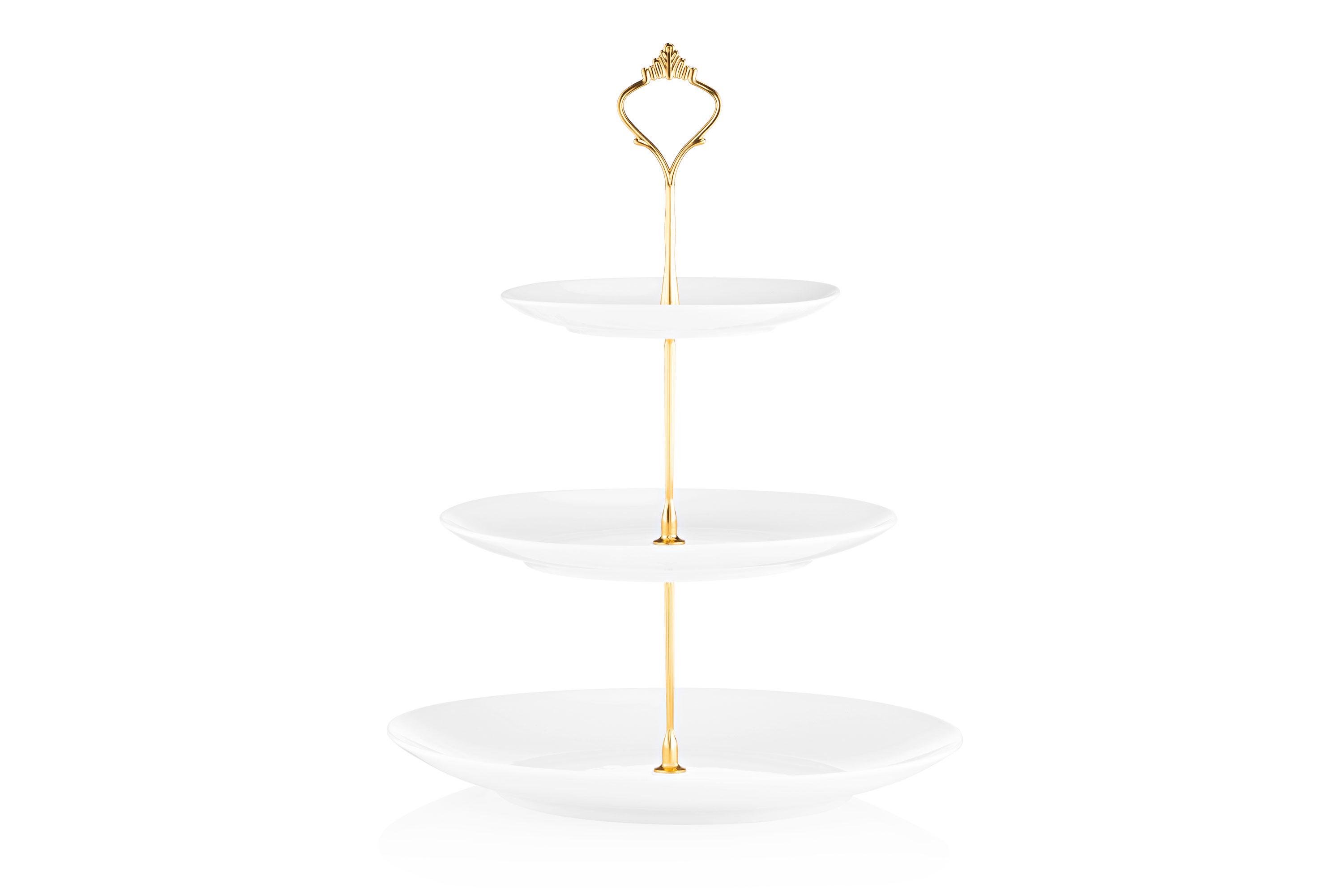 Блюдо Ardesto 3-х ярусный фарфор 26,5x32 см (ERC-AR3740)