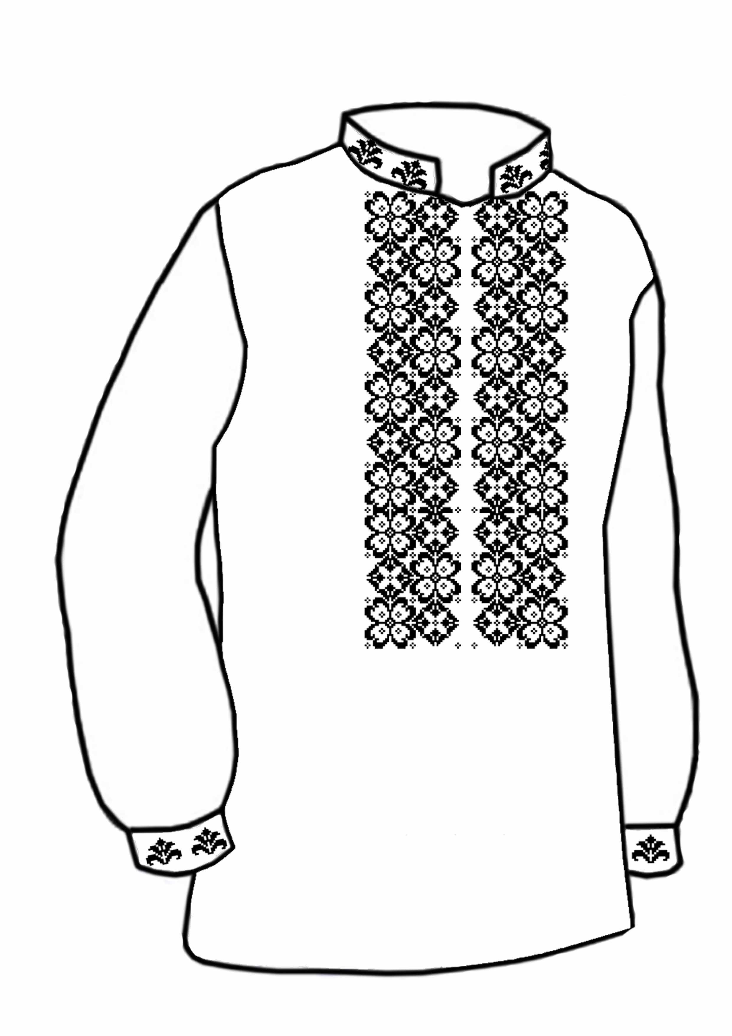 Заготовка для вышивки нитями или бисером/рубашка мужская не пошитая СЧД-222 домотканное полотно