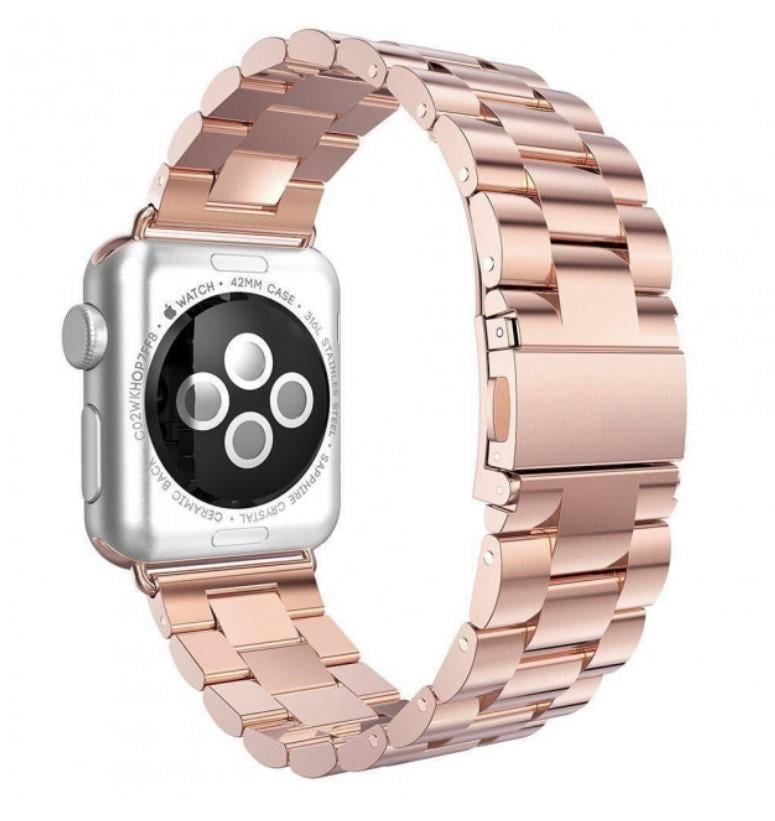 Ремешок стальной BeWatch для Apple Watch series 3/4/5/6 с шириной корпуса 38/40 мм Розовое золото (1020438)