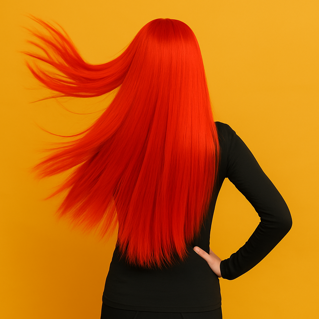 Перука жіноча аніме пряме волосся без чубчика 70 см Червоний (K0862-3) - фото 2