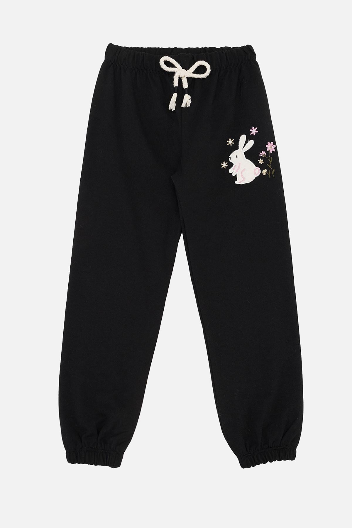 Спортивные штаны для девочки 110 см Черный (ЦБ-00258199)