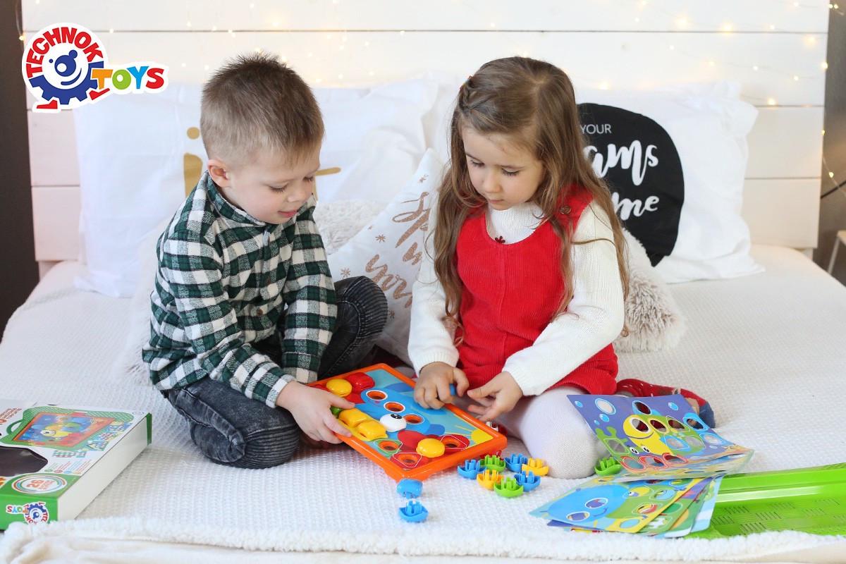 Дитяча мозаїка ТехноК 10 трафаретів 26 кнопок (6269) - фото 5