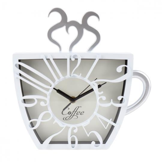 Настенные часы Elisey Чашка пластиковая 28 см Белые (135-81-2003-059)