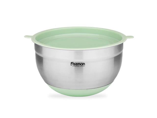 Миска Fissman 20x12 см 3 л с пластиковой крышкой из нержавеющей стали (SS-5113.SB) Миска Fissman 20x12 см 3 л с пластиковой крышкой из нержавеющей стали (SS-5113.SB)