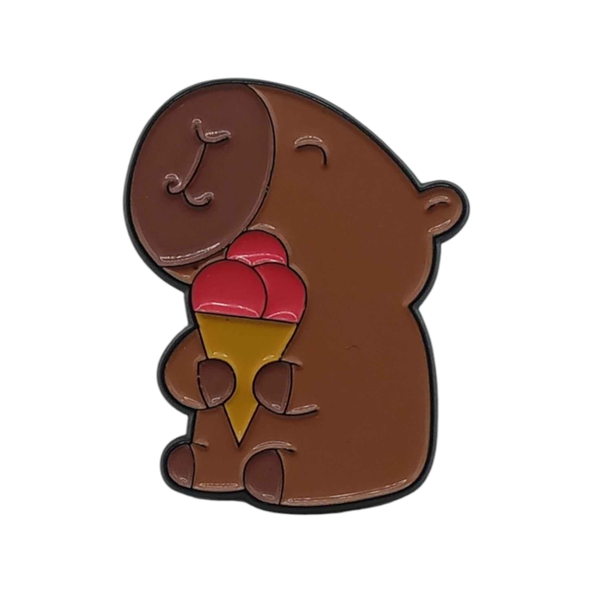 Значок на рюкзак Капибара с мороженым (1121)