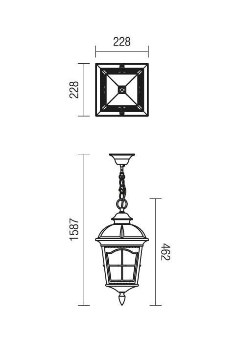 Светильник подвесной уличный Redo York Su E27 1X70 W Ip44 Br 5.1.1 (9649) - фото 2