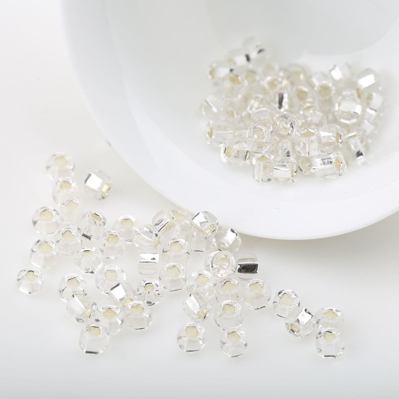 Бисер парчовый с квадратным отверстием 2 мм 50 г Серебристый (БР0202ч00)