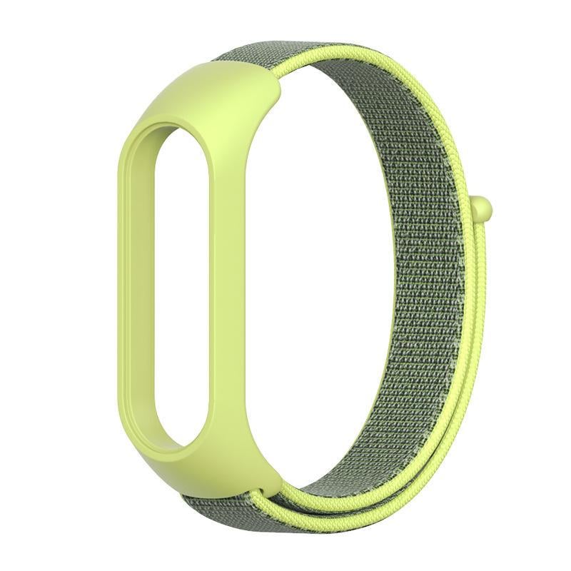 Ремешок MiJobs нейлоновый для Xiaomi Mi Band 5/6 Салатовый/Серый (1035P)