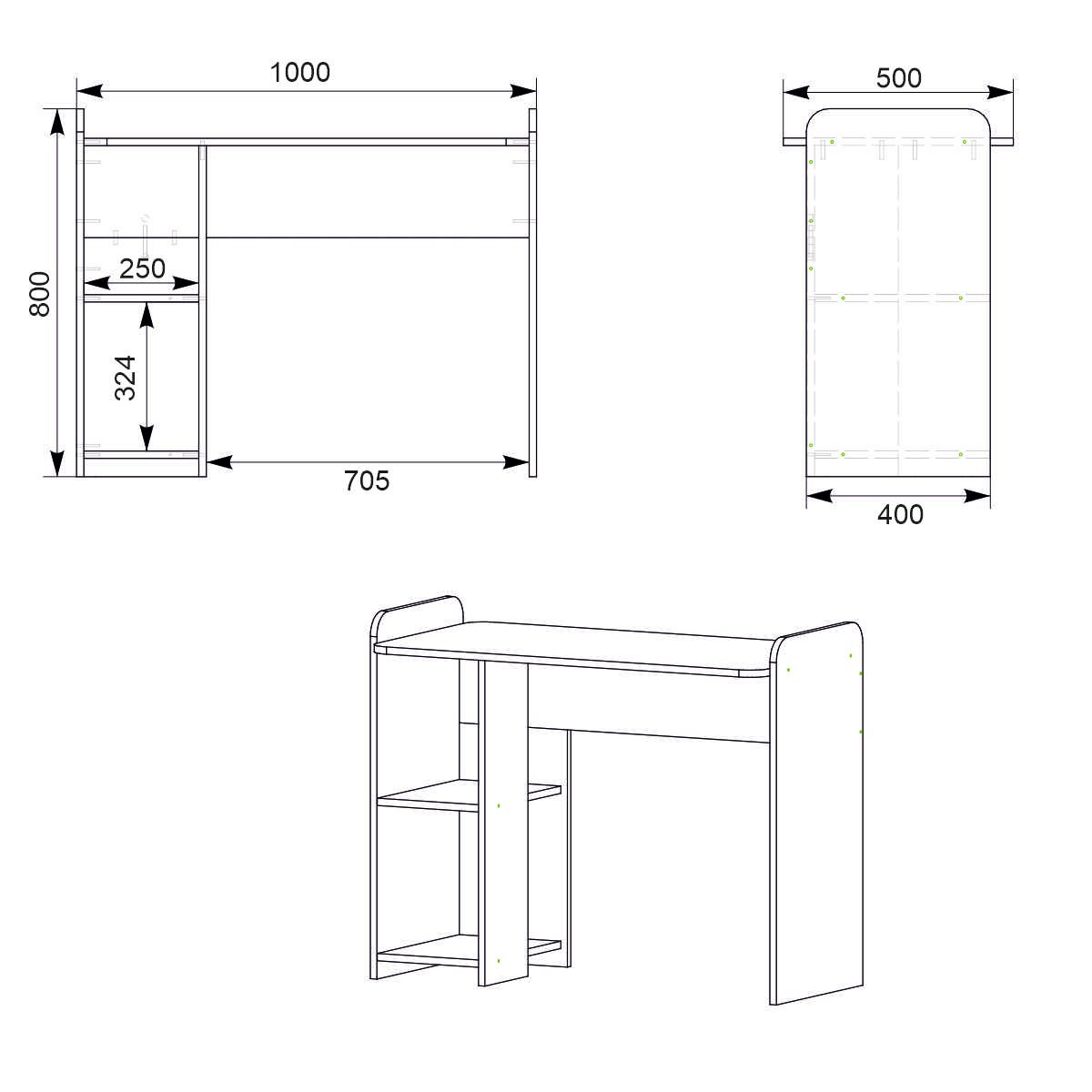 Стіл письмовий Компанит Юніор 3 100х50х80 см Горіх - фото 2 Стіл письмовий Компанит Юніор 3 100х50х80 см Горіх - фото 2
