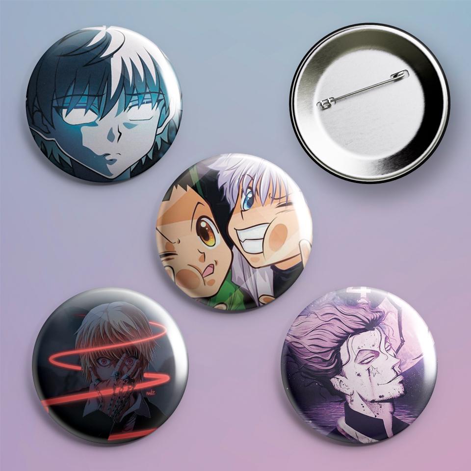 Значки на рюкзак с принтом аниме Hunter × Hunter 4 шт.
