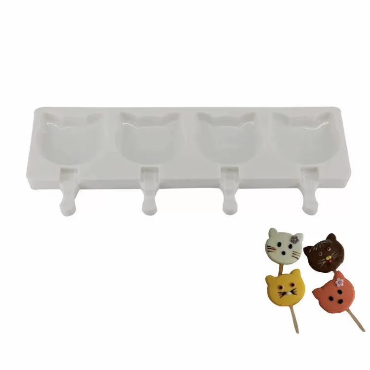 Форма для морозива силіконова Котики 4 комірки 9 см (66909d78)