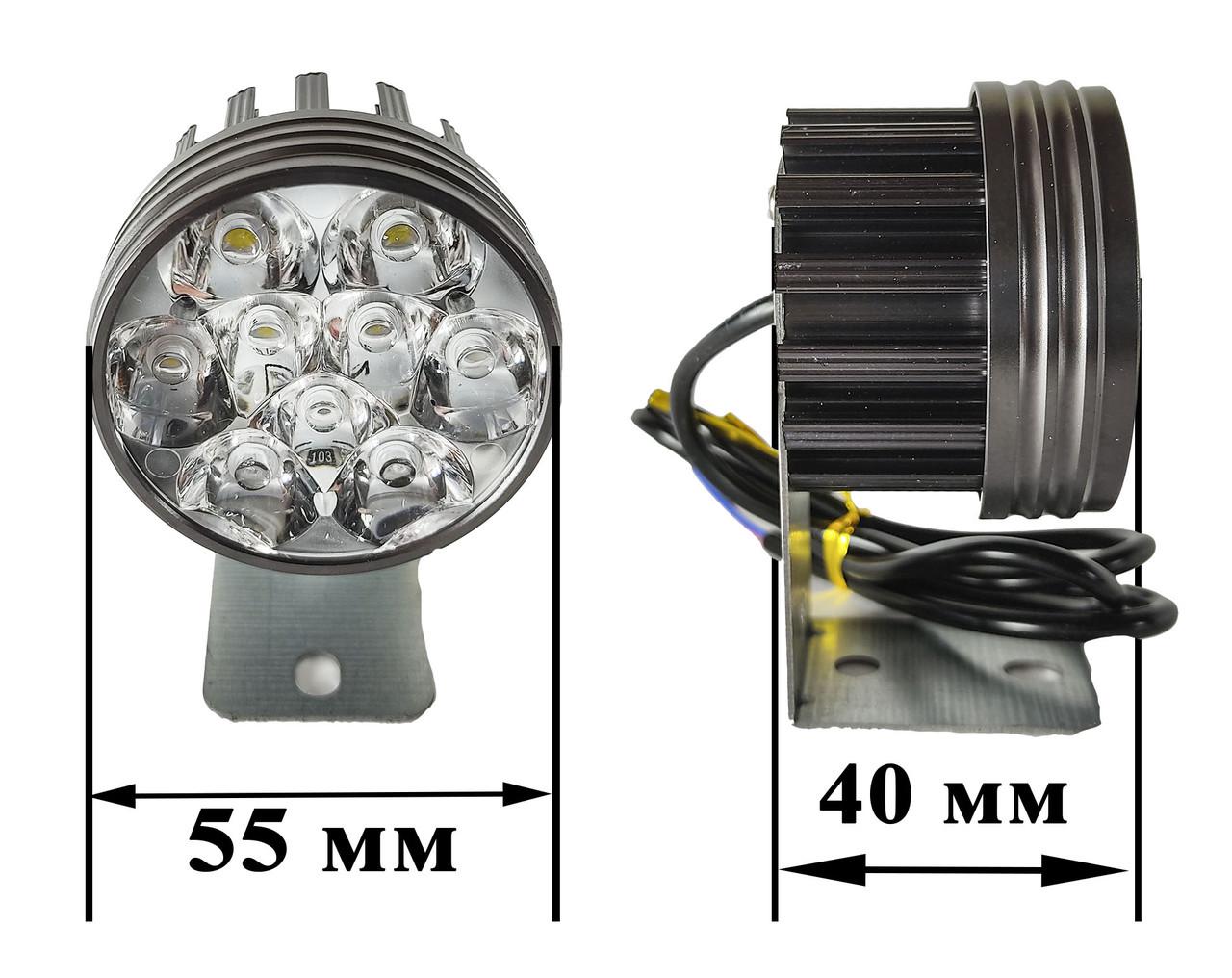 Комплект LED фар 9 диодов 12-24В 15W 5700K 1500Lm - фото 2 Комплект LED фар 9 диодов 12-24В 15W 5700K 1500Lm - фото 2