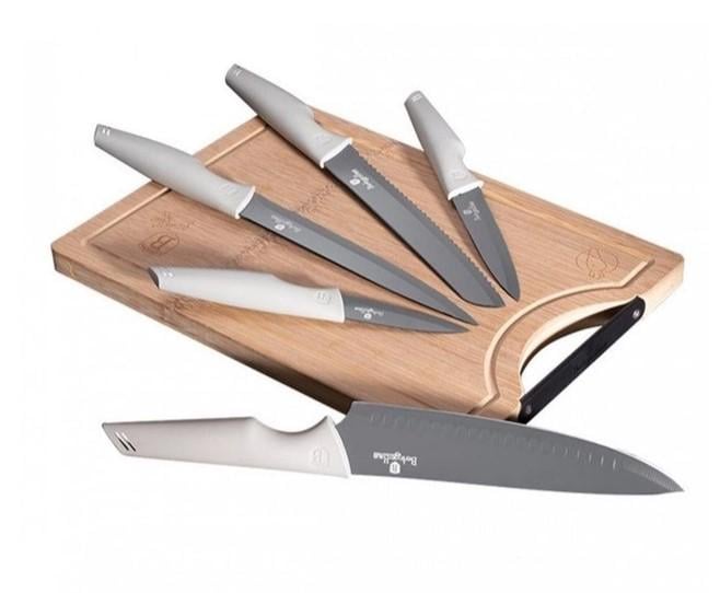 Набір ножів Berlinger Haus Aspen Collection з дошкою з нержавіючої сталі 6 пр.