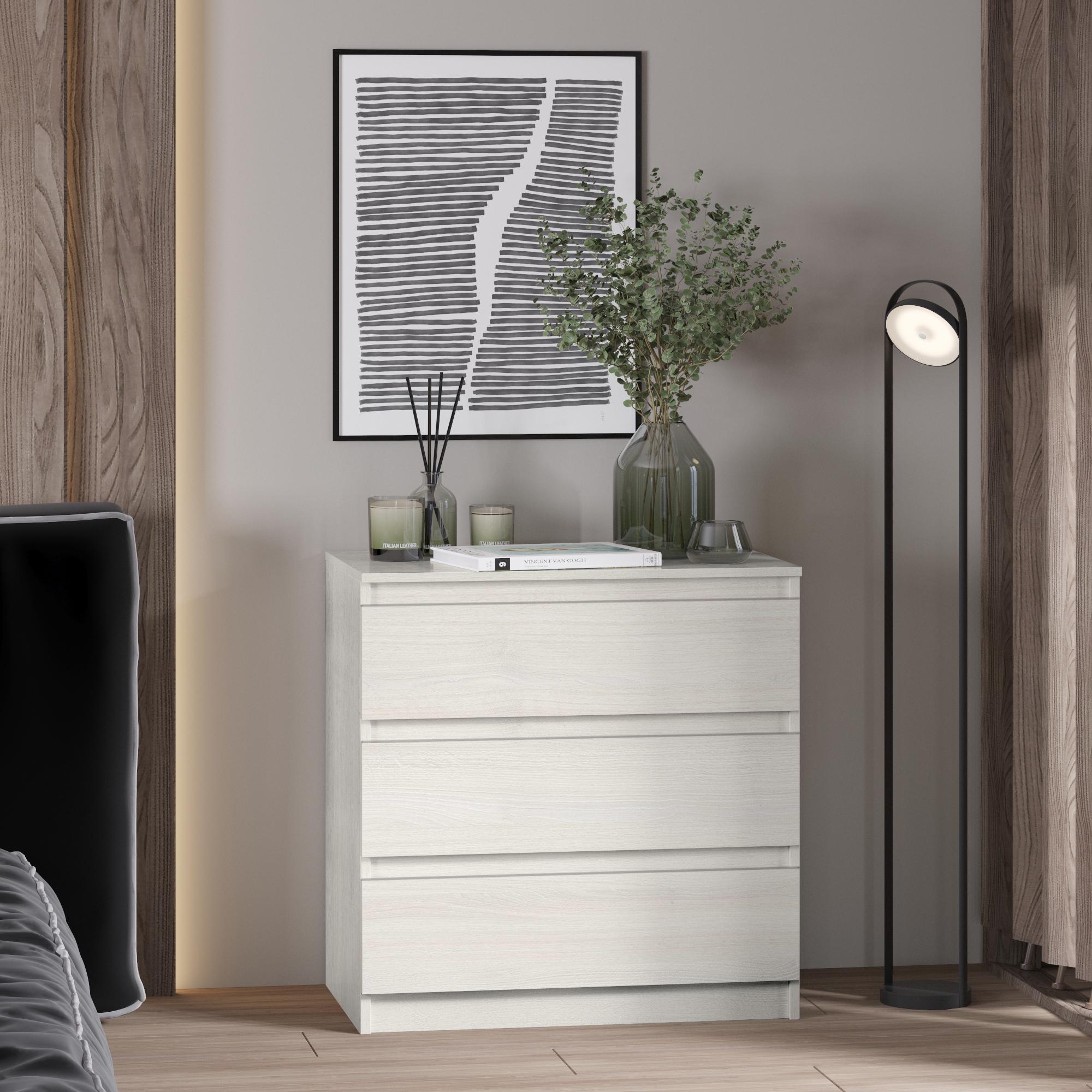 Комод на 3 ящика без ручек Line KF3 700x450x800 мм Шамони Светлый - фото 1 Комод на 3 ящика без ручек Line KF3 700x450x800 мм Шамони Светлый - фото 1