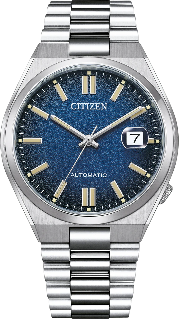 Наручний годинник чоловічий Citizen NJ0151-88L Tsuyosa Collection механічний із сапфіровим склом/сталевим корпусом та синім циферблатом