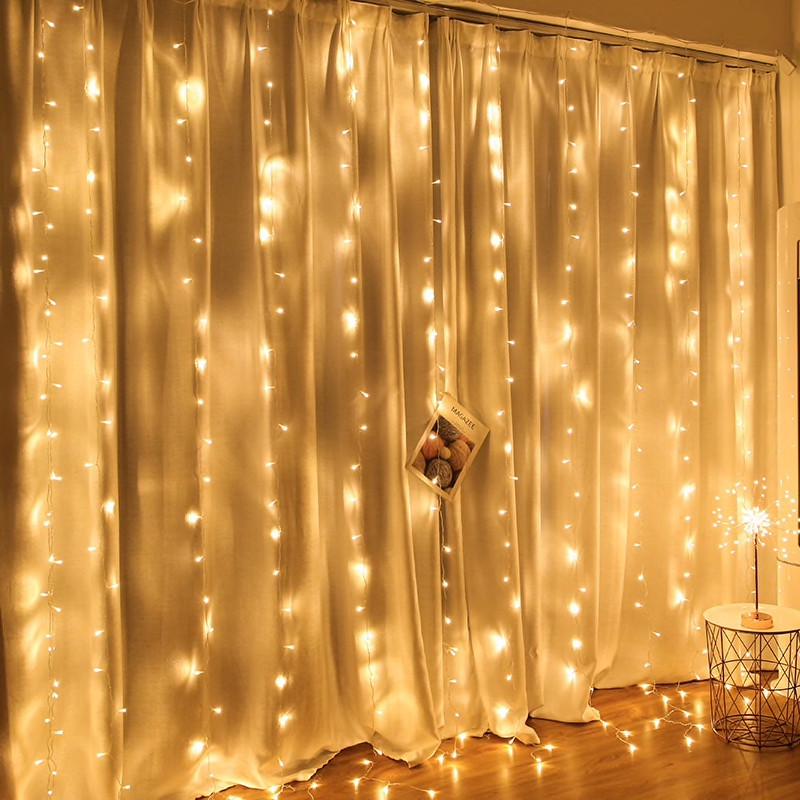 Гирлянда-штора с пультом дистанционного управления 3х3 м Теплый белый (4537033) - фото 7 Гирлянда-штора с пультом дистанционного управления 3х3 м Теплый белый (4537033) - фото 7