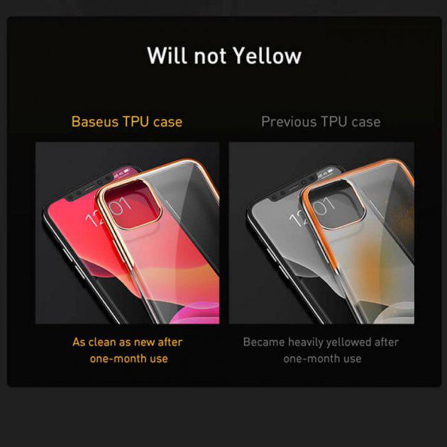 Силиконовый чехол накладка Baseus Shining Case для iPhone 11 Pro Max 6.5inch Золотистый - фото 9