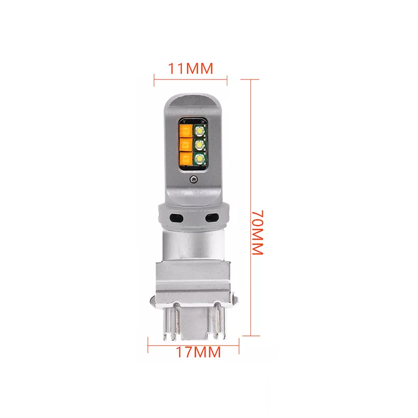 Автомобільна лампа Terra P27/7W 3157 W2,5x16q 3535x12SMD 12V Білий/Жовтий (1556480624) - фото 3