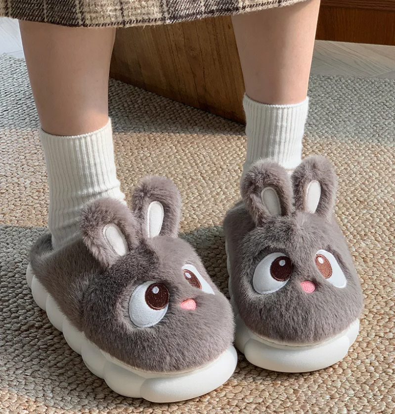 Тапочки жіночі Зайчик домашні милі та м'які р. 38-39 Коричневий - фото 1 Тапочки жіночі Зайчик домашні милі та м'які р. 38-39 Коричневий - фото 1