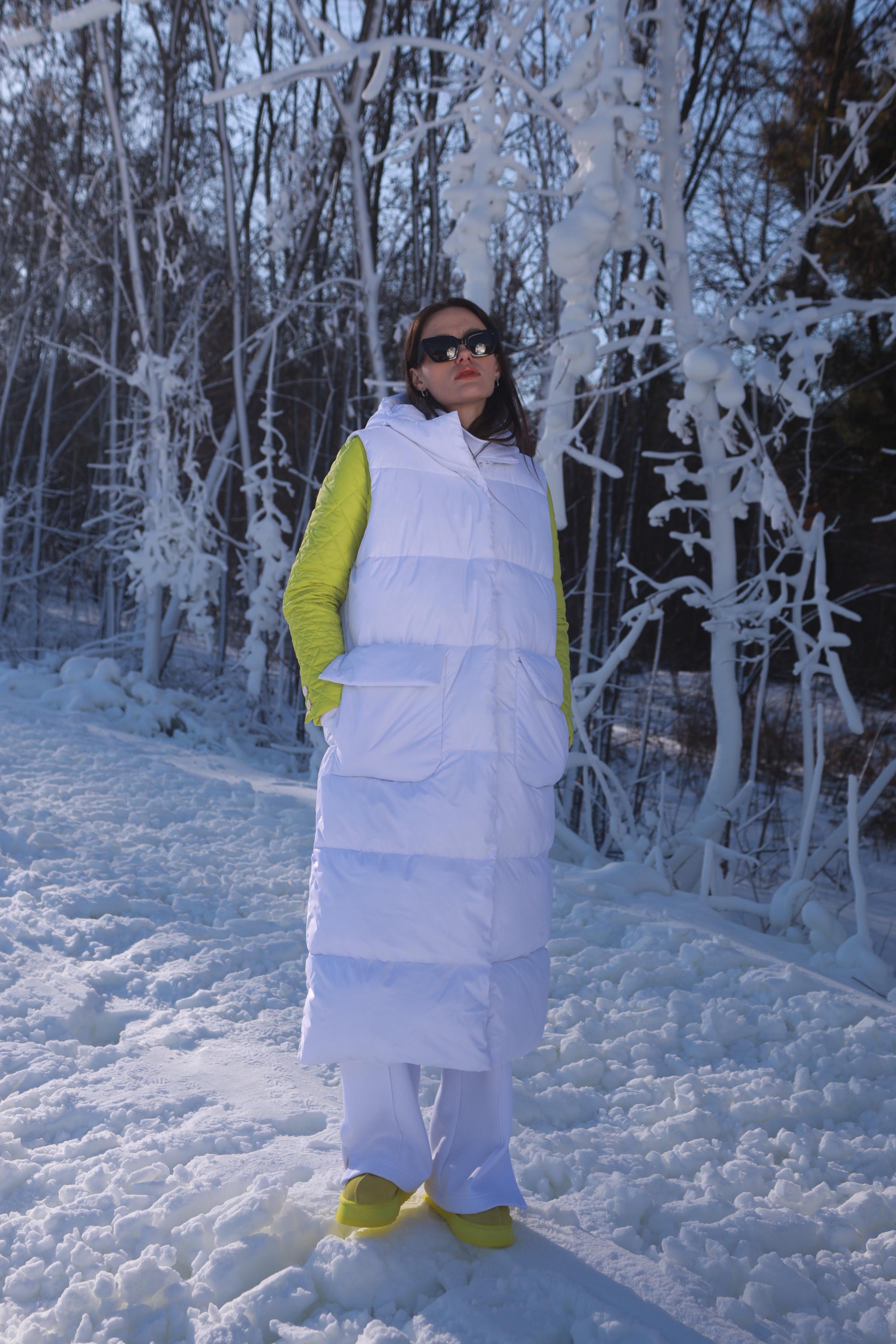 Жилет пуховий FLoveTouch Лора оверсайз onesize Білий