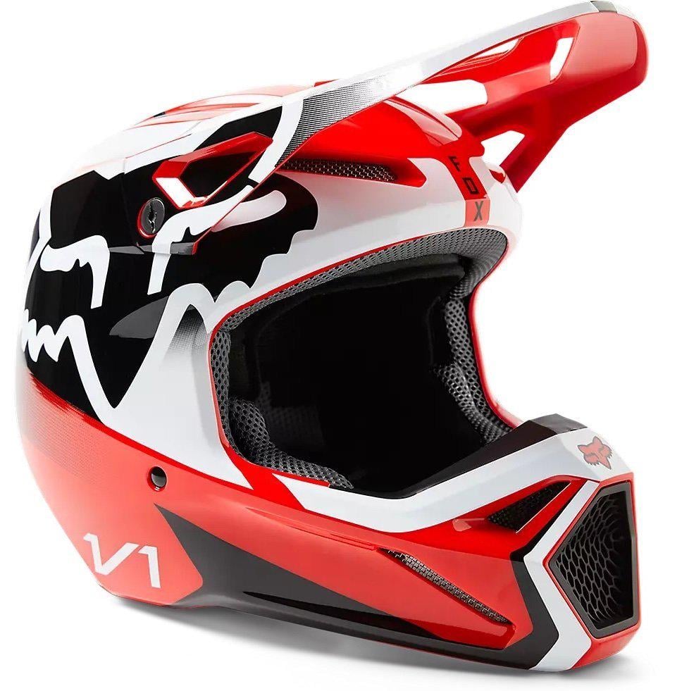 Мотошолом Fox V1 LEED HELMET 2XL Flo Red (25275)