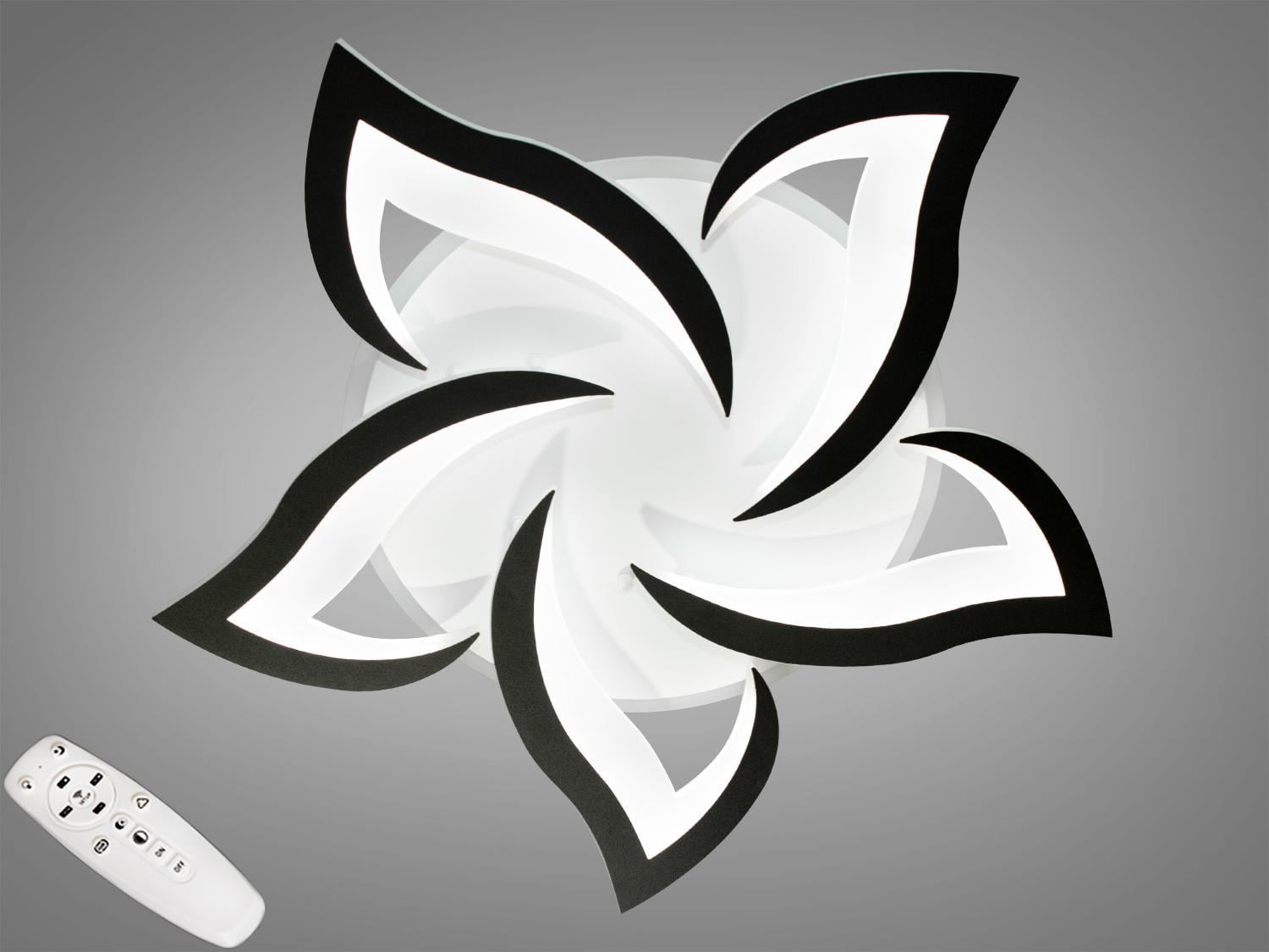 Люстра LED потолочная Diasha 8146/5BK 3col dim с диммером и подсветкой 75W Черный