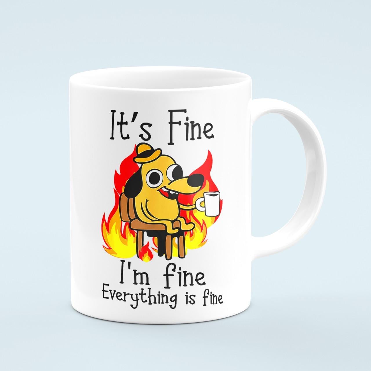 Чашка с собакой Everything is Fine 330 мл Белый Чашка с собакой Everything is Fine 330 мл Белый