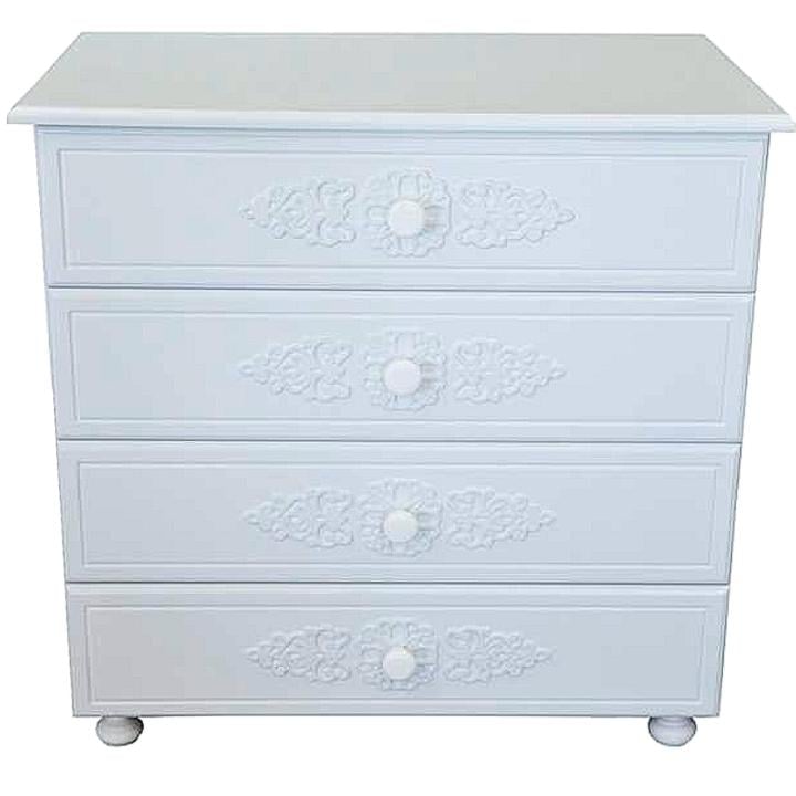 Комод Неман Анжелика 4Ш ЛДСП/МДФ/пленка ПВХ Белый супермат (4576645766)