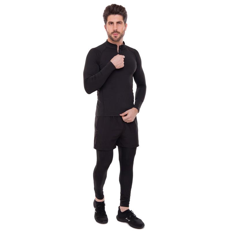 Футболка компрессионная мужская LIDONG UA-505 с длинным рукавом S 150-160 см Черный - фото 9