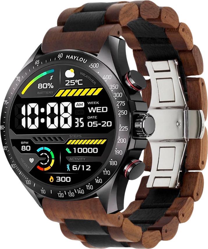 Ремешок деревянный WoodLock для Haylou Solar Pro LS18 Black Brown (40833-26)
