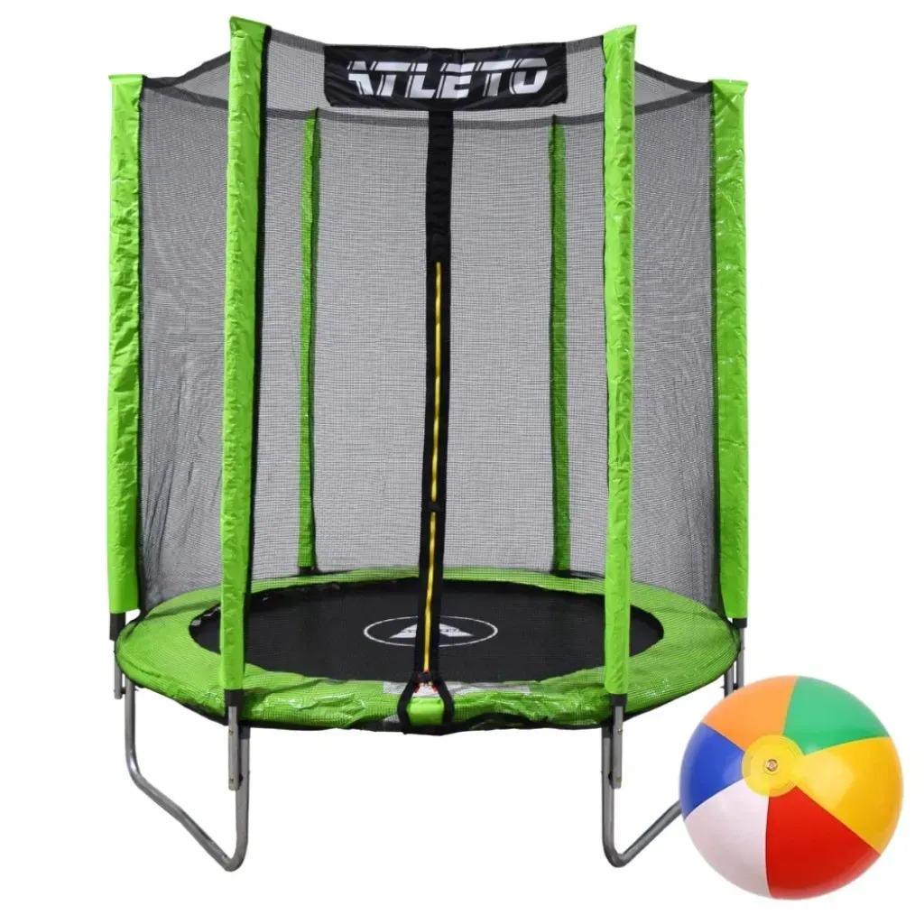 Батут детский с сеткой Atleto 183 см Зеленый