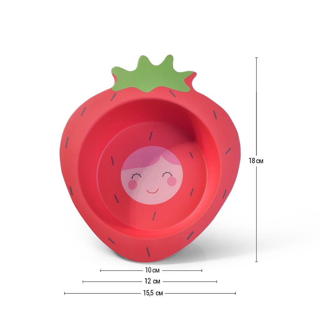 Тарілка глибока Fissman Полуничка 18x15,5x4 см з бамбукового волокна (8357) - фото 2