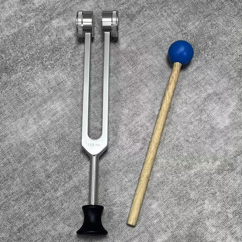 Камертон Tuning Fork звук ОМ 136,1 Гц з гумовою підставкою з алюмінієвого сплаву Silver (NK03411)
