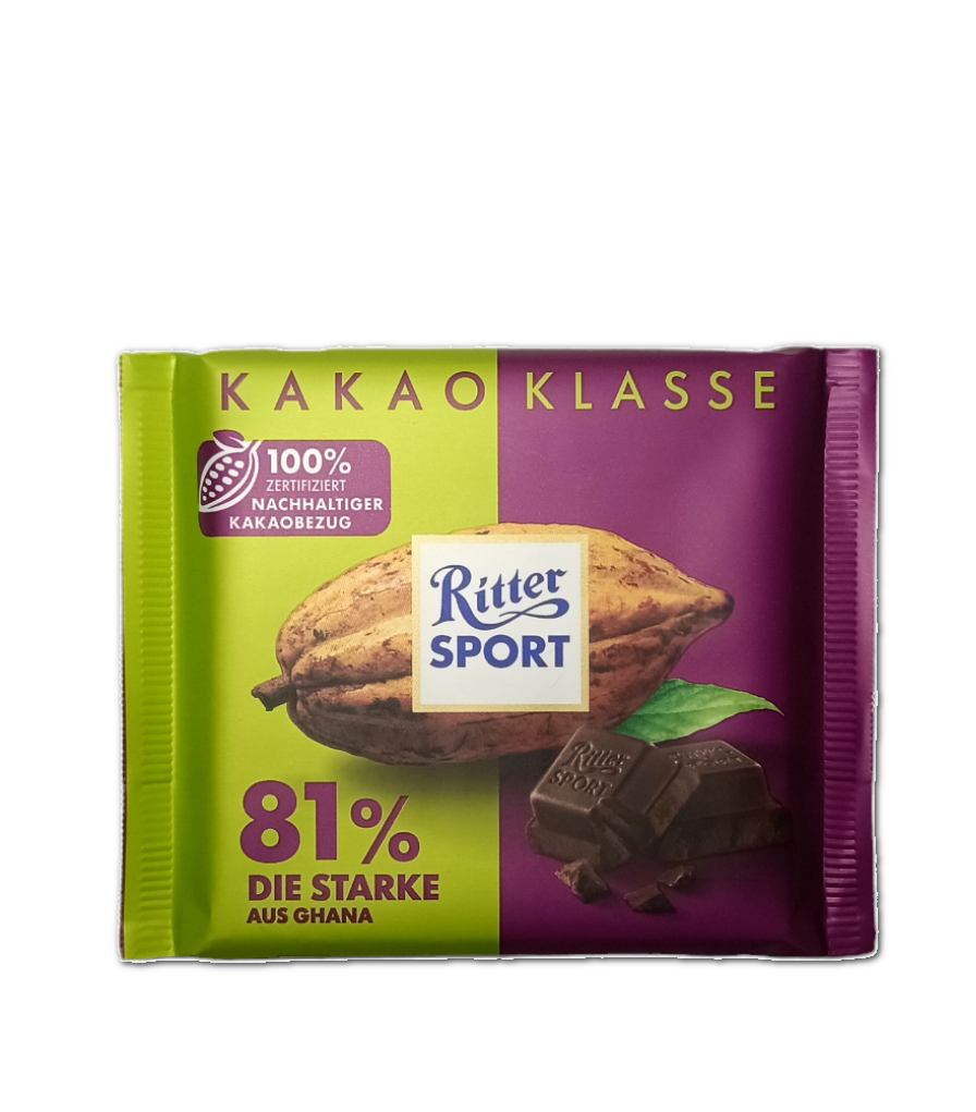 Чорний шоколад Ritter Sport 81% какао 100 г (57694)