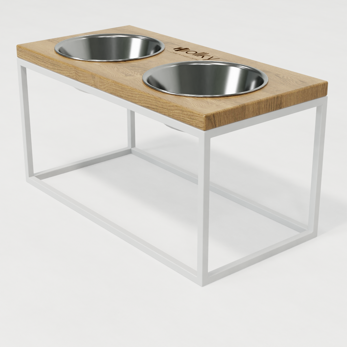 Миски на подставке для средних и больших собак Hollky Base L 2х0,95 л (BL-422120-WHNT) - фото 7