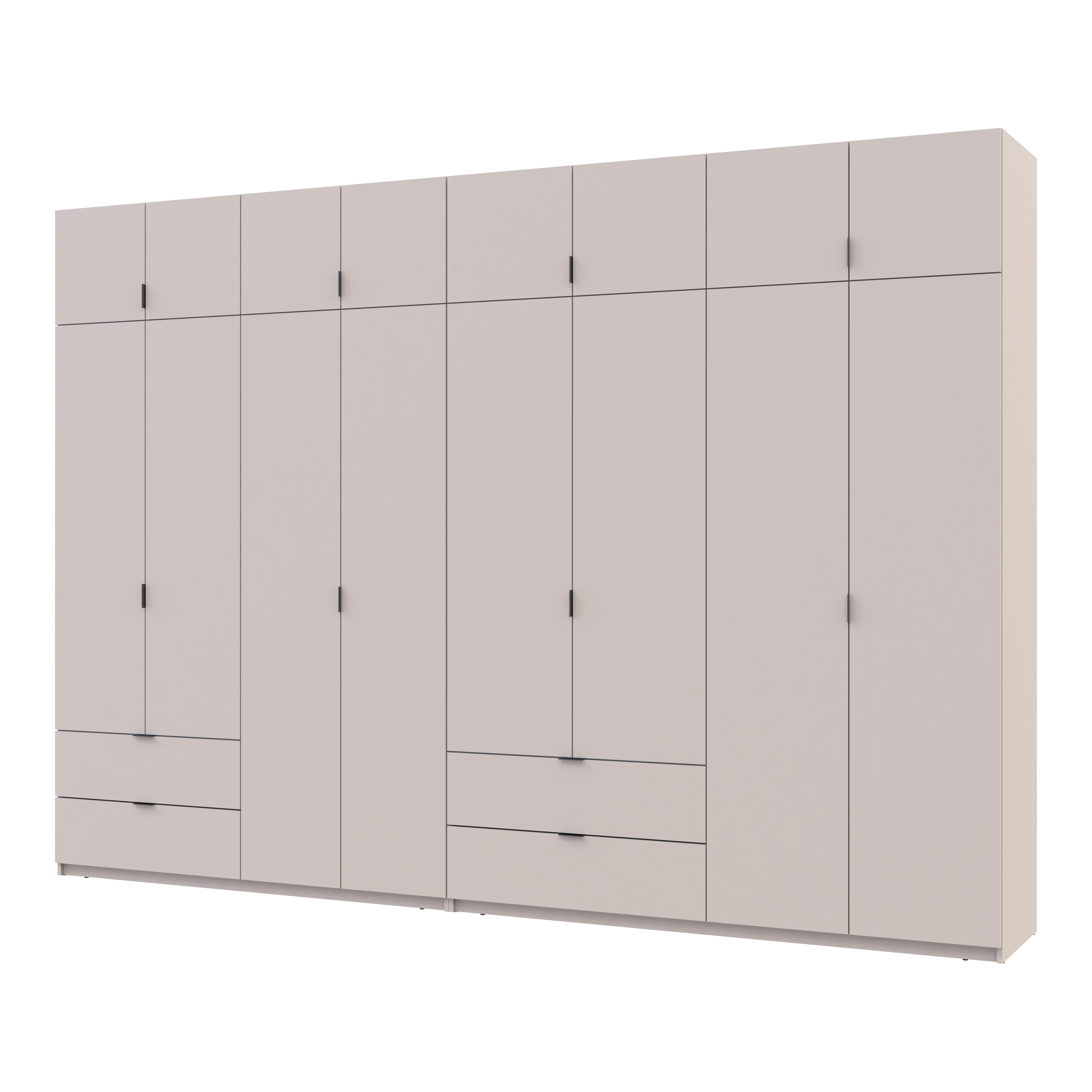 Комплект шкафов Лукас 4+4 ДСП 340х50х240 см Кашемир (42005140)