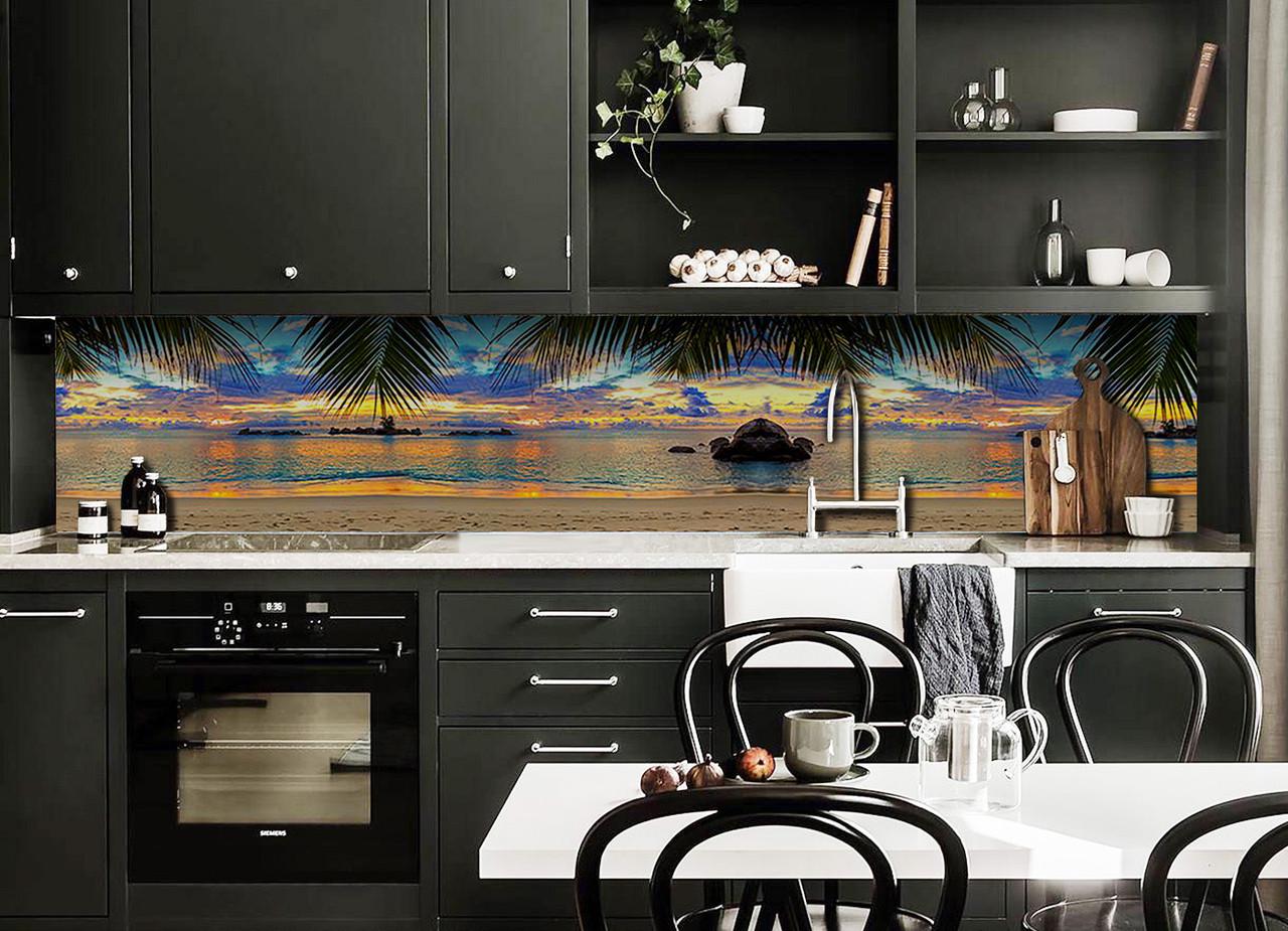 Кухонный фартук Zatarga "Рассвет на острове" из самоклеющейся виниловой пленки 60х250 см Голубой Кухонный фартук Zatarga "Рассвет на острове" из самоклеющейся виниловой пленки 60х250 см Голубой