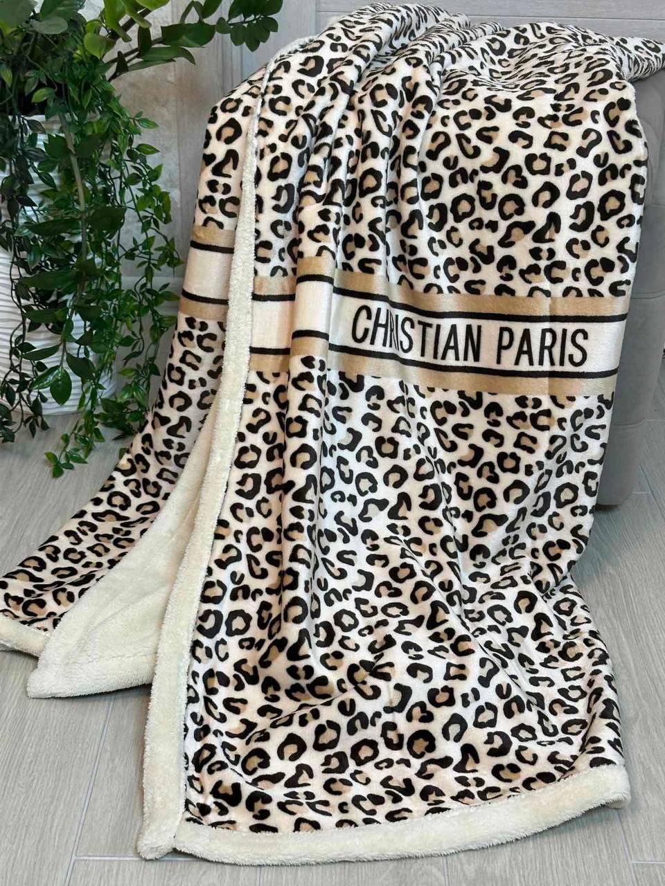 Плед велюровий на еко-овчині євро 200х220 см Коричневий (П4К-al25-brand-013)