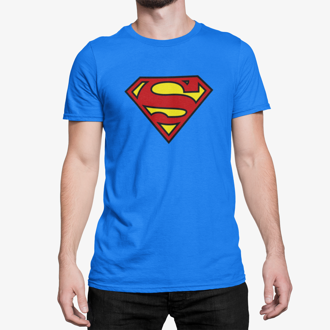 Футболка мужская с принтом "Superman" L Синий (1197692372)