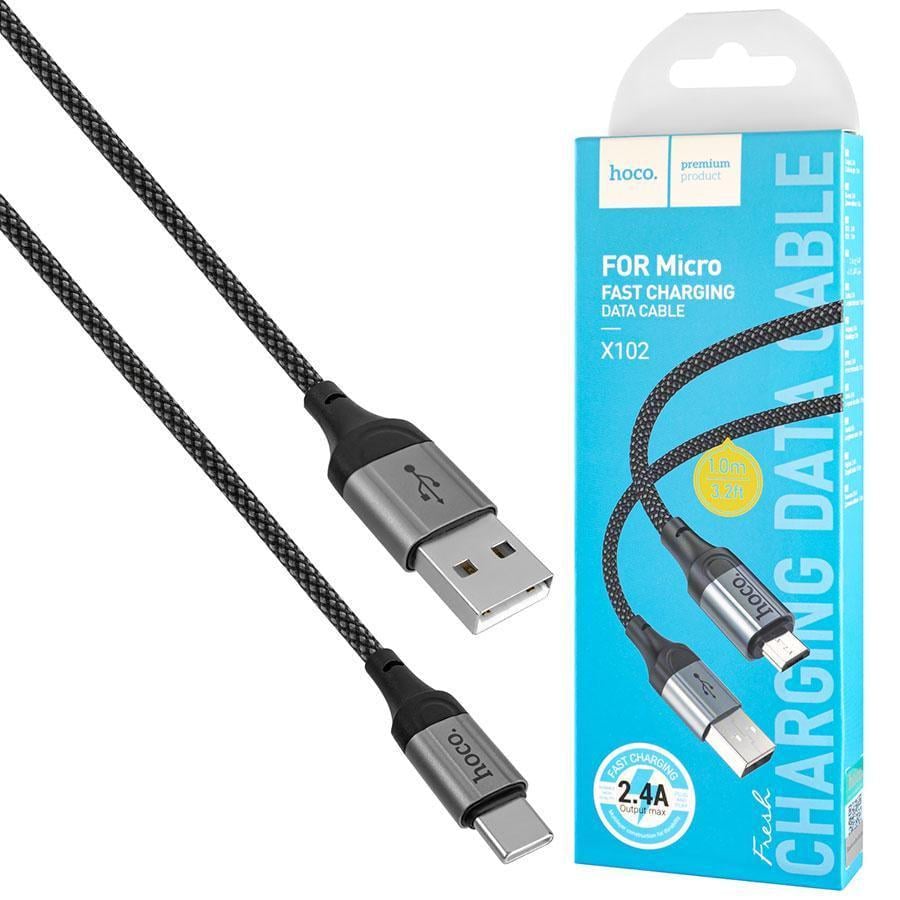 Кабель Hoco X102 USB to MicroUSB 2,4A 1 м Black (217951) Кабель Hoco X102 USB to MicroUSB 2,4A 1 м Black (217951)